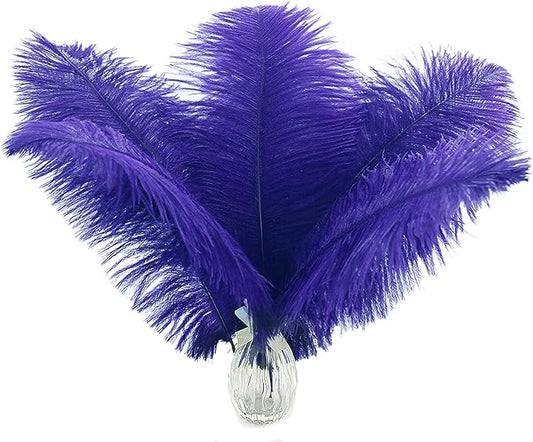 Ballinger Royal Blue Long Ostrich Feathers - 12Pcs 14-16inch Large Feathers for Tall Vase,Wedding Party Centerpieces and Holiday Home Decor