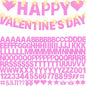 167Pcs DIY Glitter Customizable Banner Kit Happy Birthday Letter Banners Happy Valentine's Day Banners Love Heart Personalized Banner Decor Birthday Party Decorations Supplies(Glitter Light Pink)