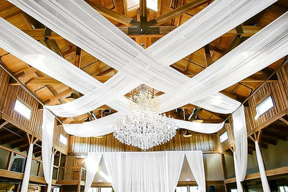 6 Panels White Wedding Drapes - 5ft x 20ft, Wedding Arch Draping Fabric, Cheesecloth Sheer Curtain