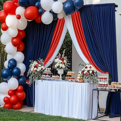 20×12ft Navy Blue Wrinkle Free Backdrop Curtain for Wedding Parties, 4 Panels 5×12ft Long Soft Silky Polyester Backdrop Drapes Photo Back Drop Curtains for Birthday Photography Background Cloth