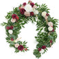 Ling's Moment Flower Garland - 6FT Eucalyptus & Rose - Sweetheart Table Decor for Wedding Reception, Artificial Floral Garland for Mantle, Thanksgiving, Christmas Decoration, Marsala