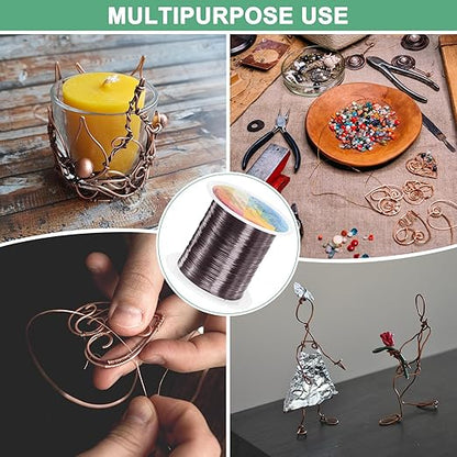 0.2mm Jewelry Wire, 32 Gauge 328FT Craft Wire Copper Beading Wire for Jewelry Making/Planting/Weaving/DIY Crafting, Soft Metal Wires [100M, Metallic Black]