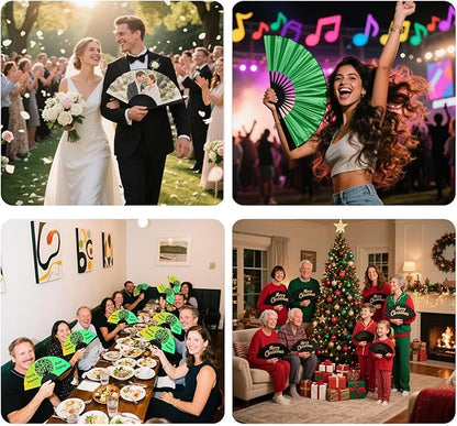 Custom Fans with Your Photo/Text - 13 Inch Personalized Folding Hand Fan for Line Dancing, Weddings, Parties | Decorative Gift for Women, Church Events & Dance Performances (80, 13 Inch)