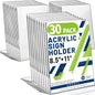 Aheroi Acrylic Sign Holder 8.5 x 11, 30Pcs Plastic Sign Holder 8.5 x 11 Standing, Clear Paper Holders Acrylic Paper Document Holders, Plastic Stands Flyer Display,Office School Table Supplies