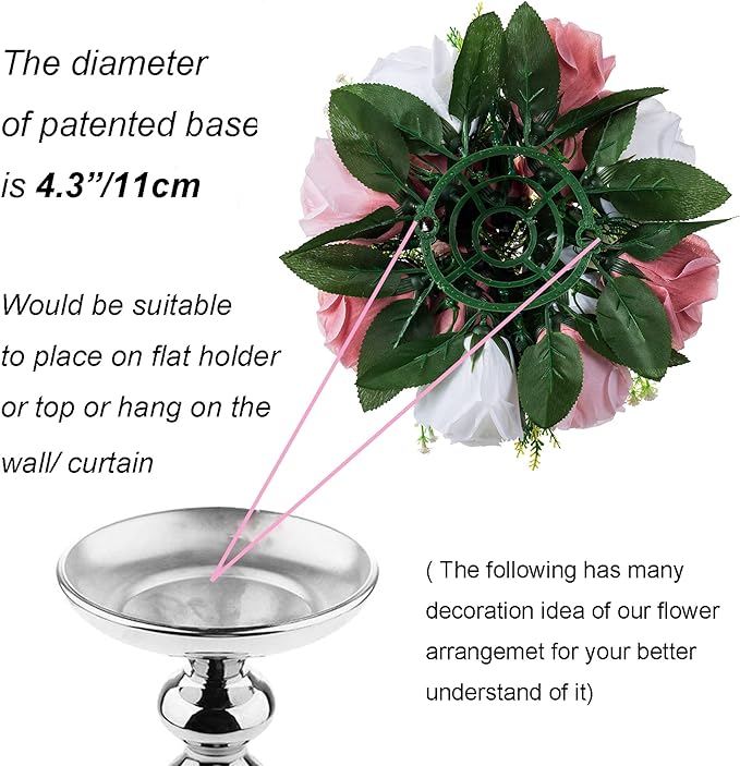 BLOSMON Dusty Rose Flowers Decoration: 2 Pcs Pink Artificial Flowers Balls for Wedding Dinning Table Centerpieces - Fake Silk Kissing Floral Arrangement for Home Party Event