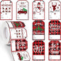 Zonon 720 Pieces Self Adhesive Christmas Gift Tag Xmas Kraft Name Tags Natural Kraft Xmas Stickers Paper Tags Labels for Christmas Decoration(Snowman Style)