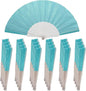 24 Pack Handheld Fan,Folding Hand Glitter Fan with Shining Transparent Fan Rib – Ideal for Wedding, Church, Festival, Dance, Tea Party, Club, and EDM Accessories, Sky Blue