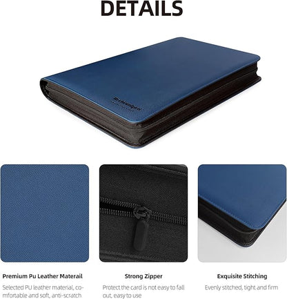 16 Pockets Premium Card Binder 1024 Cards Trading Card Binders Side Load Card Storage Display Album(16 Pocket 1024 Card Slot,Blue)