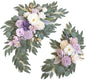 Faux Flower Swag Set of 2 for Wedding Welcome Signs Floral Swag Wedding Reception Ceremony Signs Decor (Purple)