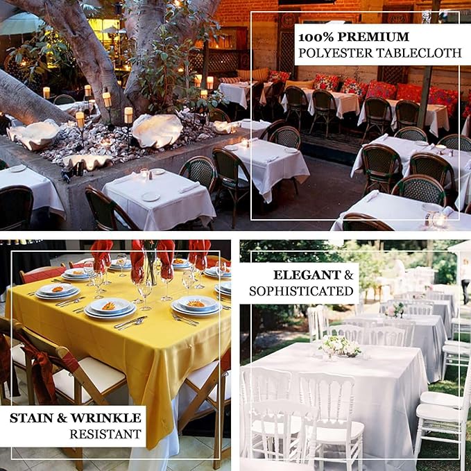Efavormart 90" Dusty Blue Wholesale Linens Polyester Square Linen Tablecloth for Kitchen Dining Catering Wedding Birthday Party Events
