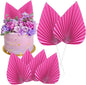 Gyufise 6Pcs Paper Palm Fan Cake Topper Palm Spear Leaves Fan Cake Pick Decoration for DIY Craft Project Home Made Wedding Bridal Shower Birthday Anniversary Party Cake Decorations Peach Red