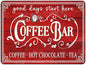 Vintage Christmas Coffee Bar Tin Sign - Kitchen Decor - Tea Bar Accessories - Hot Chocolate - Retro Tin Sign - Home Coffee Corner Decor - 12x16Inch