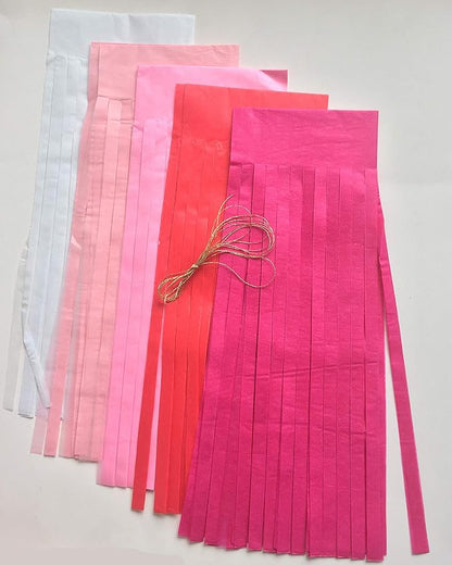 Fonder Mols Tassel Garland DIY Kit (25pcs, Pink Ombre) - Balloon Tail Banner - Bachelorette Party & Baby Shower Decorations