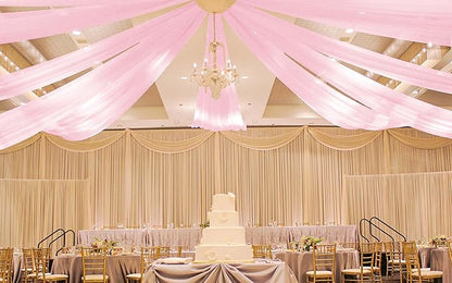 6 Panels Pink Ceiling Drapes for Wedding 5ftx20ft Ceiling Drapes Wedding Arch Draping Fabric Cheesecloth Sheer Curtain Romantic Ceiling Decorations for Weddings Party Banquet Ceremony Stage