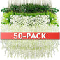 Wisteria Hanging Flowers,Fake Hanging Flowers, Wisteria artificiales Garland for Home Wedding Arch Floral Party Garden Ceremony Outdoor Decor,3.6 feet Long(50,White)