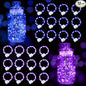 pozzolanas 24 Pack 7ft Waterproof LED Fairy Lights - Battery Operated String Lights with 20 LEDs for Home, Mason Jar, Party, Wedding, Halloween, Christmas Decorations (12 Purple & 12 Blue)