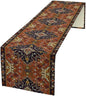 Vintage Boho Orange Table Runner, Country Rustic Farmhouse Magical Abstract Print Pattern for Home Kitchen Table Decor Dining Coffee Room Garden Party Decor 13x36in