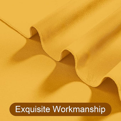 DWCN 10x10 FT Backdrop Curtains for Parties, Photography Backdrop Drapes with Rod Pockets for Wedding Decorations Stage Birthday Family Gatherings, 2 Panels 5ft x 10ft, Orange Yellow