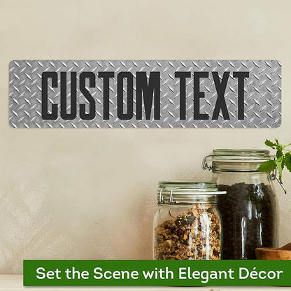 Custom Sign, Custom Street Sign, 11 Font Colors, 13 Font Styles, 4 Hole Options, 22 Sizes, 3x12 Inches, Christmas Gift, Rust Free DiBound, Fade Resistant, Made in USA by My Sign Center (Diamond Metal)