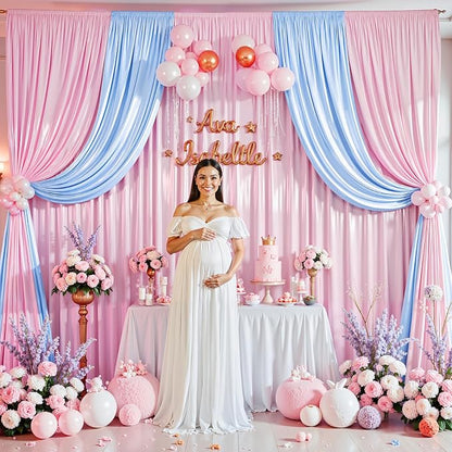 10x10 ft Pink Glitter Backdrop Curtain or Parties, Wrinkle Free Glitter Photo Backdrop Drapes 2 Panels 5x10FT Shimmer Back Drop Cloth for Baby Shower Wedding Birthday Photography Background Decor