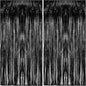 2 Pack Foil Curtain Backdrop Black Metallic Tinsel Foil Fringe Curtains Photo Booth Props for Birthday Wedding Engagement Baby Shower Bachelorette Christmas Holiday Celebration Party Decorations