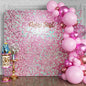 Qcity Iridescent Pink Shimmer Wall Backdrop 36PCS, Black Back Not See-Through Design, Square Sequin Glitter Backdrop Panel, Perfect for Outdoor Events, Birthdays, Wedding and Party Decoration