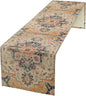 Bohemia Orange Table Runner, Rustic Farmhouse Vintage Geometric Floral Print Table Cover for Home Kitchen Dining Table Party Decor, 13x90inch