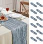 12 Pack Dusty Blue Cheesecloth Table Runner 10FT Long Boho Gauze Table Runner Rustic Sheer Runner for Wedding Bridal Baby Shower Birthday Party Table Decor Thanksgiving Christmas Decorations