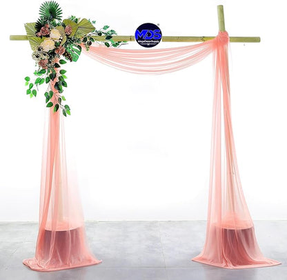 MDS Halloween Chiffon Draping Fabric - 1 Panel, 30" Wide x 75ft Long - Sheer Spooky Arbor & Canopy Drapery for Haunted House Backdrops, Party Ceilings, DIY Costumes & Themed Events - Peach
