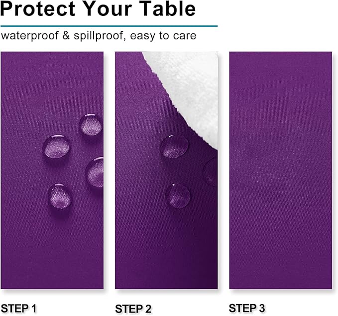 Hiasan Waterproof Tablecloth Rectangle - Washable Fabric Table Cloth for Dining Room Kitchen Birthday Party and Outdoor Use, Royal Purple, 54 x 108 Inch