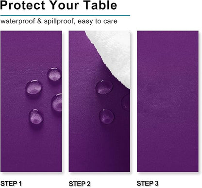 Hiasan Waterproof Tablecloth Rectangle - Washable Fabric Table Cloth for Dining Room Kitchen Birthday Party and Outdoor Use, Royal Purple, 54 x 80 Inch