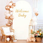 6.6FT Ivory Arch Backdrop Cover - Polyester Fitted Wedding Arch Stand Covers Round Top Chiara Arch Backdrop Cover for Birthday Party Banquet Photo Background Decoration