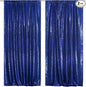 SquarePie Sequin Backdrop Curtain 8FT x 10FT Navy Blue Satin Backing Fabric Photography Background for Wedding Patry 4FT x 10FT 2 Panels