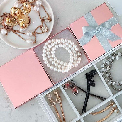 TheDisplayGuys - 25-Pack #53 Kraft Paper Cardboard Gift Boxes/Jewelry Cases w. Cotton Padding & Lid - Rose Gold - (5.4" x 3.9" x 1.0")
