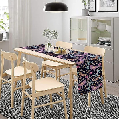 Moth Table Runner, Boho Aesthetic Moth Magic Table Runner for Home Kitchen Dining Party Indoor Outdoor Decoration 13x70 Inch