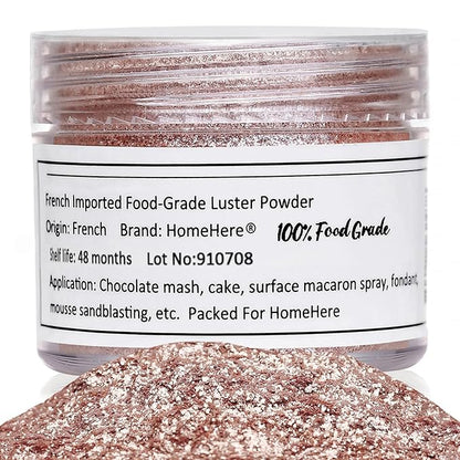 HomeHere Edible Luster Dust Food-Grade Glimmer Powder Glitter for Cake Decorating 7g, Disco Diamond Dust, Edible Sprinkle Glitter for Cocktails Drinks Baking Candy Dessert Chocolate Vegan Tasteless