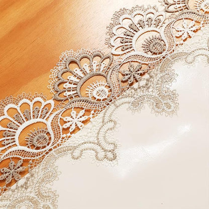 Vintage Lace Dining Table Runner, 72 Inches Macrame Coffee Table Runners for Kitchen Home Christmas Party Decorations (16x72 inch,Off White)