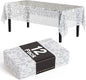 Exquisite Lace Table Cloth Rectangle Table Plastic 12-Pack Lace Tablecloth Rectangular 54" X 108" | White Floral Tablecloth Disposable | Wild Flower Party Decorations & Party Supplies