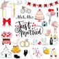 25 Pieces Just Married Ornate Car Magnets Mr Mrs Magnets Refrigerator Decorations Wedding Car Decorations Just Married Door Sign for Honeymoon Anniversary Wedding Party Panel Tailgate Decor