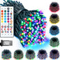 35 Colors Changing Christmas Lights, 98FT 300 LED String Lights Green Wire with Remote, Waterproof Twinkle Light for Halloween Xmas Tree Holiday Party Indoor Outdoor Decorations