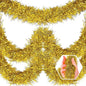 50 Feet Christmas Foil Fringe Banner Metallic Tassle Garland Metallic Backdrop Parade Floats Shiny Hanging Ceiling, Valentine's, Wedding, New Year Party Decorations(2" x 50', Gold)