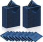 Manyshofu 60 Navy Blue Satin Napkins - 20x20 Inches Square Fabric Napkins Set - Soft & Reusable for Wedding Dinner Party Lunch