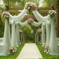 Sage Arch Drapes for Wedding Arch Draping Fabric Sheer Backdrop Curtain for Ceremony Bridal Party Decor 19Ft Length x 28" Width 4 Panels