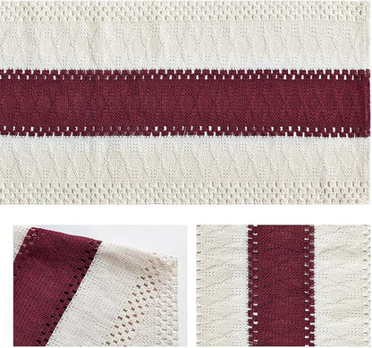 Artoid Mode Red Farmhouse Rustic Table Runner, Seasonal Holiday Hollow Kitchen Dining Table Decoration for Home Party Decor 12x60 Inch