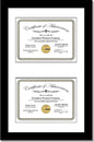 Creative Picture Frames 14X20Bk-W Black Vertical Double Diploma Frame With 2 Opening White Mat, Holds 2-8.5X11-Inch Documents With Wall Hanger