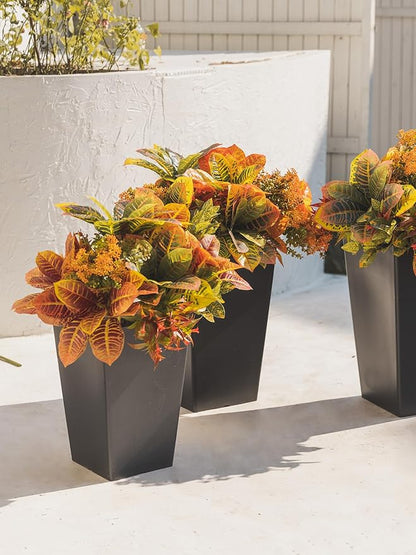 PARTY JOY 12 Bunches Artificial Fall Flowers, Fake Plants Outdoor, Fake Bushes UV Resistant Artificial Flowers Greenery Shrubs Faux Greenery for Outdoor Garden Patio Front Porch Yard Decor