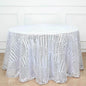 Efavormart 120" Silver Sparkly Sequin Geometric Tulle Round Tablecloth