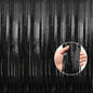 Crosize 4 Pack 3.3 x 9.9 ft Black Foil Fringe Backdrop Curtain, Streamer Backdrop Curtains, Streamers Birthday Party Decorations, Tinsel Curtain for Parties, Photo Booth Backdrops, Party Décor