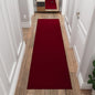 Sweet Home Stores SH Non-Slip Solid Rubberback Indoor Runner Rug for Kitchen, Hallways, Bathroom, Entrance, Bedroom, 2'7" x 12', Red