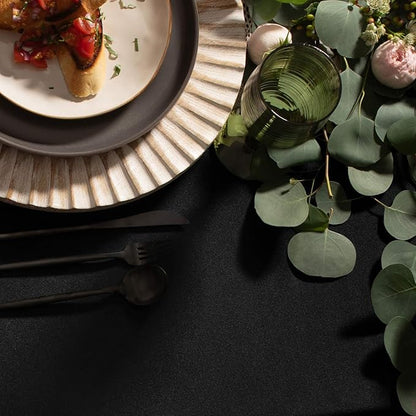 Gee Di Moda Rectangle Tablecloth - 60 x 102 Inch Black Table Cloth for 6 Foot Rectangle Table - Heavy Duty Washable Fabric - for 6 Ft Buffet Table, Holiday Party, Dinner, Wedding & Baby Shower